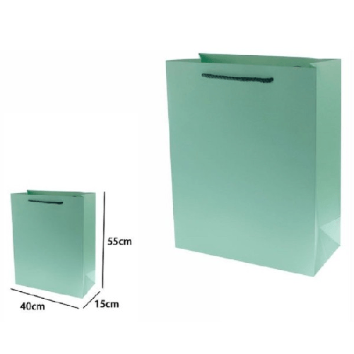 Trade Shop Traesio-set 3 Pz Buste Borsa Regalo Sacchetti 55x40x15 Cm 69910 Verde Con Manico Cordino -