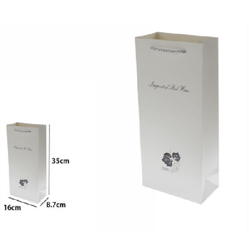 Trade Shop Traesio-set 2 Buste Regalo 35x16x8.7cm Sacchetto Bottiglie Vino Bianca Con Scritta 69894 -