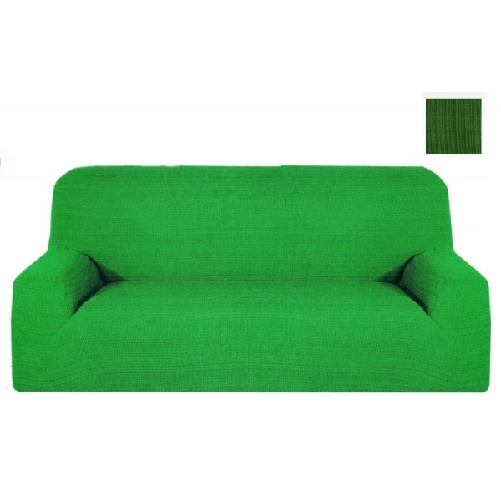 Trade Shop Traesio-copri Divano 2 Posti Verde Estendibile Da 110 A 150 Cm Tessuto Elasticizzato -