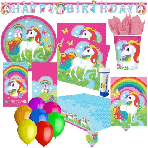 Trade Shop Traesio-kit Di Accessori Per Feste Unicorno - Decorazione A Tema Unicorno -