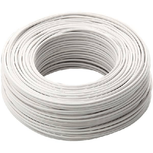Cavo Bianco 100 Mt Isolato Unipolare 1 X 2,5 M2 Antifiamma Materiale Elettrico -