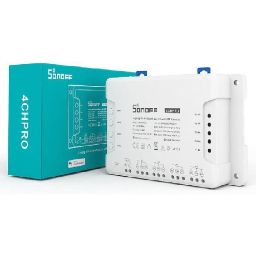Trade Shop Traesio-interruttore Smart Wifi 4gang 4ch Casa Intelligente Alexa Google Sonoff 4chpror3 -