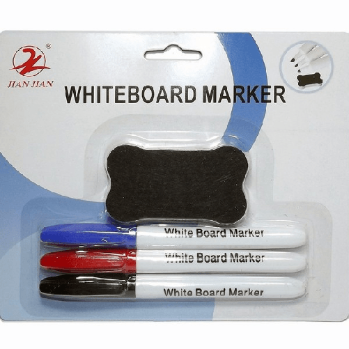 Trade Shop Traesio-kit Pennarelli Per Lavagna White Marker Penne Con Cancellino Lavagne Magnetiche -
