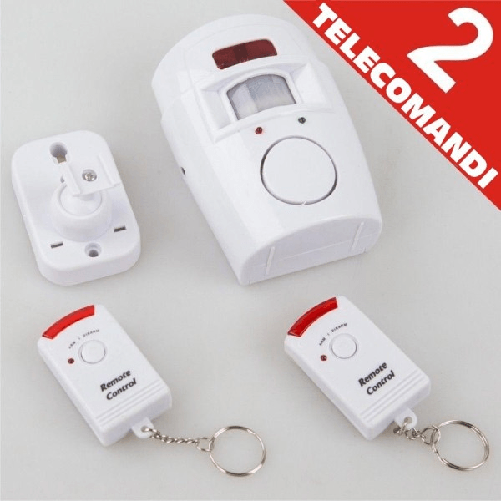 Trade Shop Traesio-allarme Con Sensore Infrarossi 2 Telecomandi 105 Db Raggio 6 Metri Casa Ufficio -
