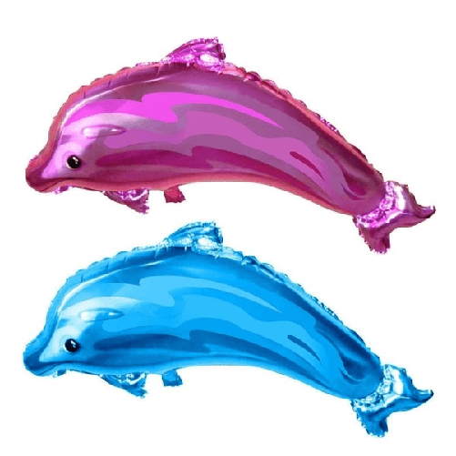 2 Pezzi Festoni Palloncini Palloncino Delfino Colorato 85cm Compleanni Party -