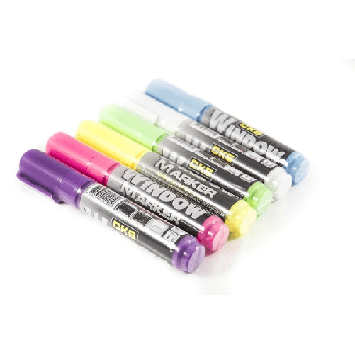 Trade Shop Traesio-kit 6 Pennarelli Per Lavagna Luminosa A Led Ri-scrivibile Fluorescenti Fluo -