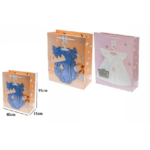 Trade Shop Traesio-busta Buste Borsa Da Regalo Nascita Compleanno Bimba 55x40x15 Cm 69976 2 Modelli -
