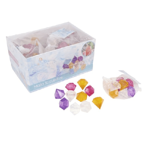 Set 10 Cubetti Ghiaccio Colorati Freezer Cocktail Riutilizzabili Forma Diamanti -