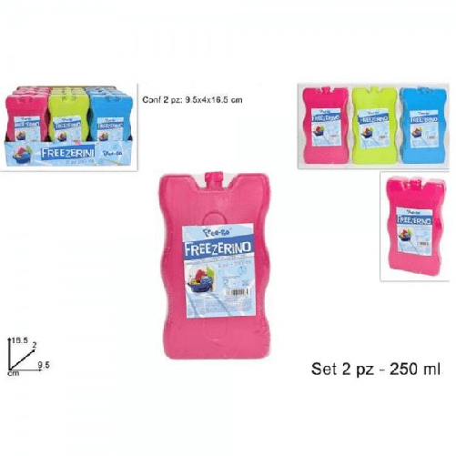 Set 2 Pezzi Freezerino Ghiaccio Ghiacciolo 250ml Borsa Termica Mare Refrigerante -