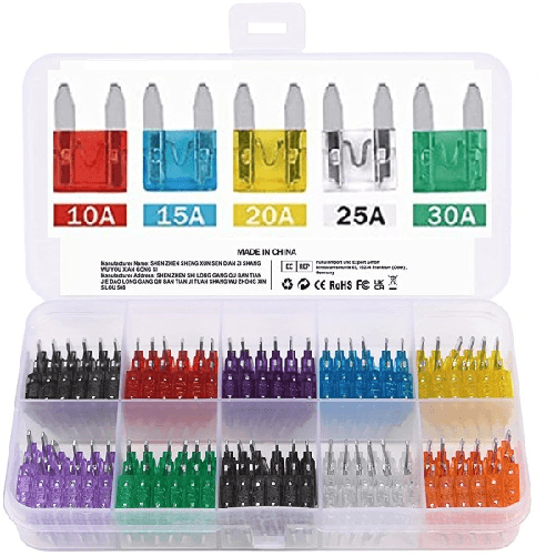 Fusibili Assortiti 100 Pz Lamellari Per Auto E Moto Barca Kit Mini Fusibbili -
