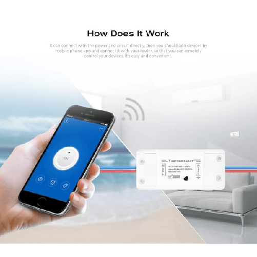 Trade Shop Traesio-interruttore Ricevitore 10a Wifi Android On Off Smartphone Smart Home Cellulare -