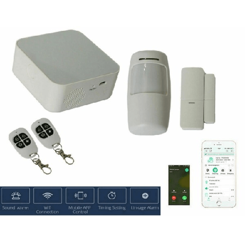 Kit Allarme Antifurto Casa Wi-fi Wireless Sensore Porte Finestre 2 Telecomandi -
