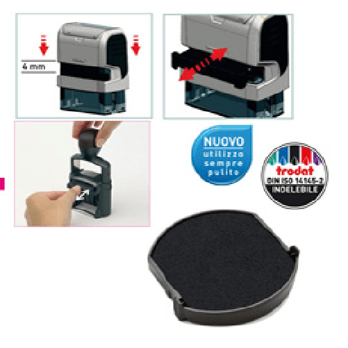 TRODAT Tampone di ricambio 6/4630 - nero - Trodat - conf. 3 pezzi Trodat 6/4630 timbro e inchiostro Nero 1 pz