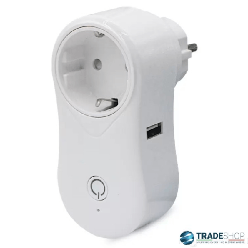 Trade Shop Traesio-presa Intelligente Wifi Smart Plug Spina Compatibile Google Home Alexa Echo Usb -