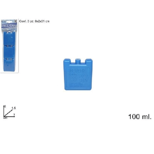 Trade Shop Traesio-set 3pz Freezerini Piccoli 100 Ml 8x7cm Piastre Refrigeranti Per Borse Termiche -