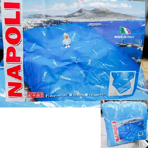 Trade Shop Traesio-trapunta Piumone Per Letto Singolo Invernale Trama Del Napoli Colore Azzurro -