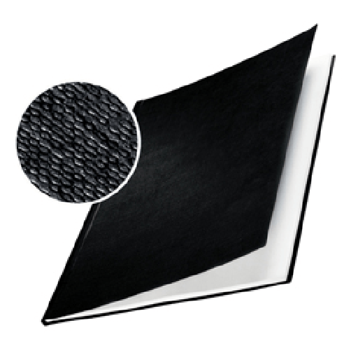 LEITZ 10 COPERTINE RIGIDE IMPRESSBIND 17,5MM NERO FINITURA LINO Leitz Hard Covers Nero