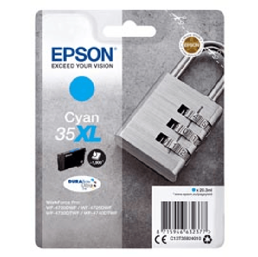 Epson Padlock Singlepack Cyan 35XL DURABrite Ultra Ink