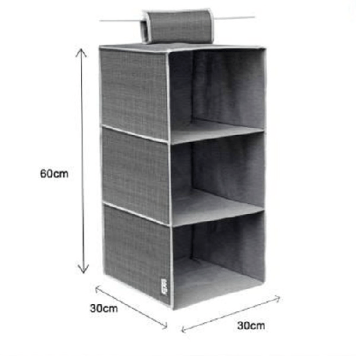 Cleafe-organizer Per Armadio In Tessuto Con 3 Ripiani Scomparti Salvaspazio 69701 -