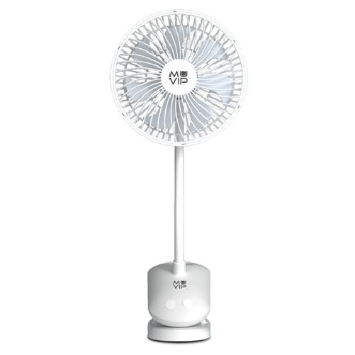 Ventilatore Clip Portatile Muvip 5W Diametro 15cm - 4 Velocità - Angolo Regolabile fino a 360o - Autonomia fino a 9h - Colore Bianco