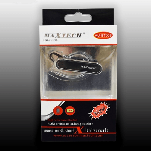 Auricolare Bluetooth Universale Maxtech Au-bt006 Cuffia Per Smartphone Alta Prestazione -