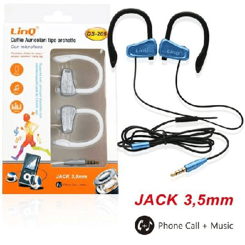 Auricolari Cuffie Archetto Ds-209 Microfono Smartphone Mp3 Sport Cavo Jack 3,5mm -