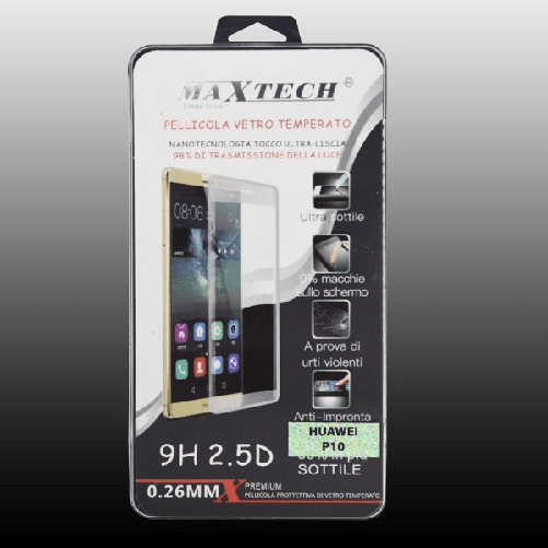 Pellicola In Vetro Temperato Per Huawei P10 Tempered Glass Protector Maxtech P-p10 -