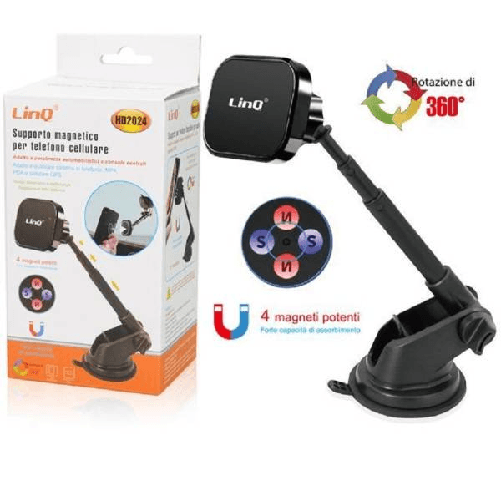 Supporto Da Auto Universale Per Smartphone A Ventosa Magnetico Girevole Hd2024 -