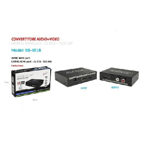 Convertitore Estrattore Hdmi Audio Video 4k Hdmi 2x Rca Toslink Maxtech Hd-hflr -