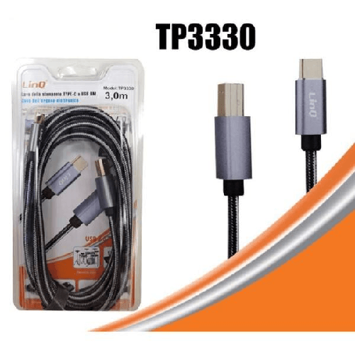 Linq-cavo Stampante Da Type-c A Usb Bm Per Organo Elettronico Computer 3 Mt Tpc3330 -