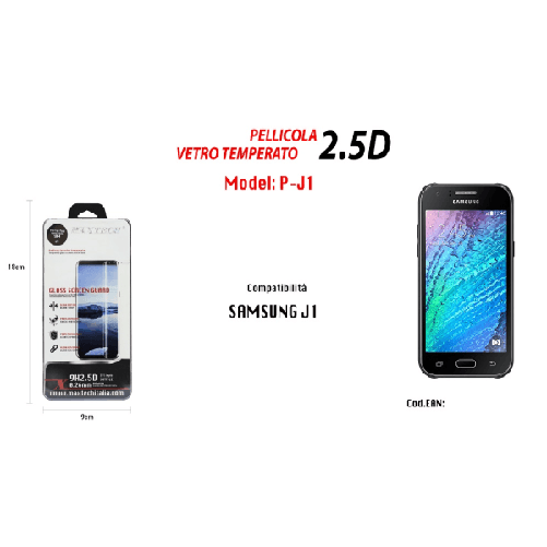 Pellicola Vetro Compatibile Con Samsung Galaxy J1 Vetro Prottetivo Maxtech P-j1 -