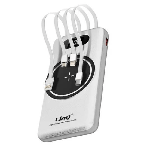 Powerbank Da 15000 Mah Con Ricarica Wireless Rapida Usb / Usb-c Con Cavi Tt15808 -