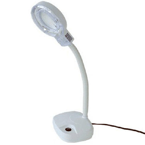 Trade Shop Traesio-lampada Neon Da Tavolo Con Lente Di Ingrandimento Professionale Flessibile 3d 8d -