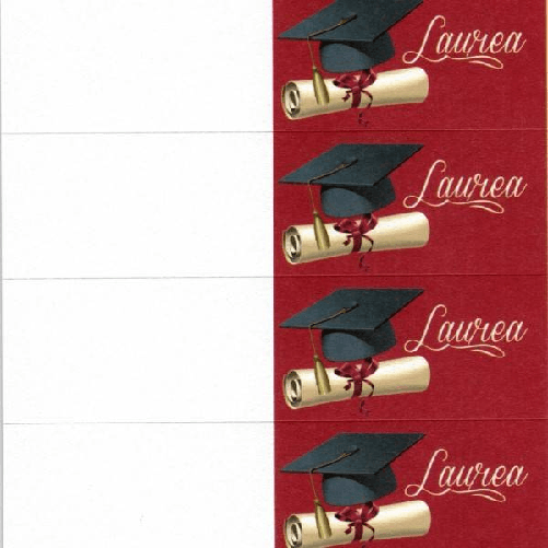 Trade Shop Traesio-50 Bigliettini Per Bomboniera Laurea Pergamena Non Personalizzati Pretagliati -