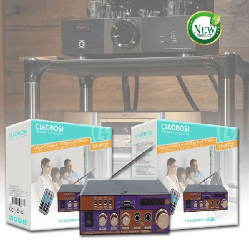 Amplificatore Di Potenza Audio Stereo Con Lettore Digitale Usb Sd Fm Bt Tx-9763 -