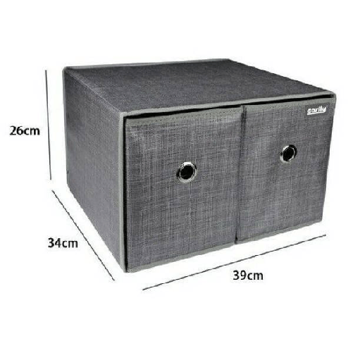Cleafe-box Scatola Salvaspazio Contenitore 2 Cassetti Organizer 39 X 34 X 26 Cm 69727 -