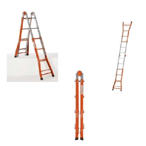 Gierre -scala Scaletto Telescopico Super In Acciaio 5,20 Mt Gierre Multiuso 5+4 Gradini -