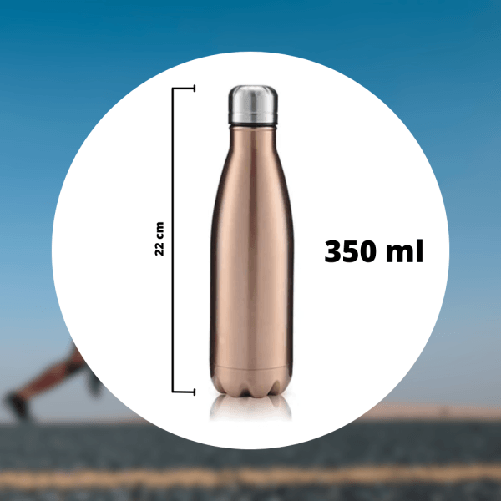 Borraccia Sportiva 350ml In Acciaio Inox Doppia Parete Per Sport Scuola Ufficio -