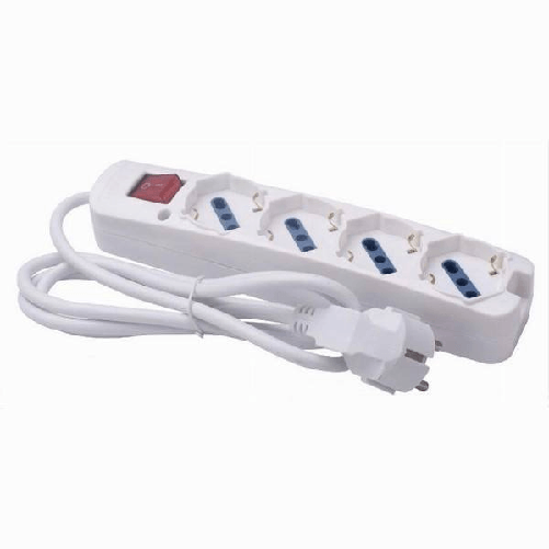 Multipresa 4 Uscite Universali Spina 16a Cavo 1.5mt Bianco Con Interruttore 80174n -