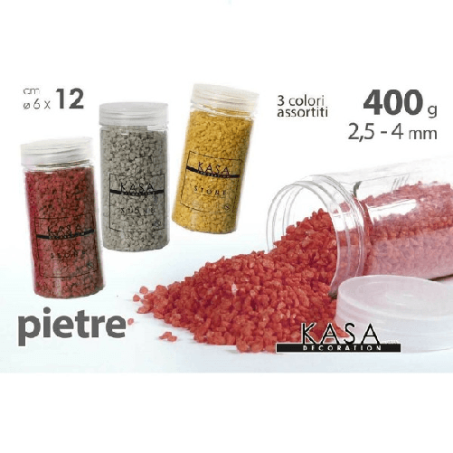 Pietre Decorative Vaso Piante Lavoretti Decoupage Colorate 400gr 2,5-4mm 823312 -