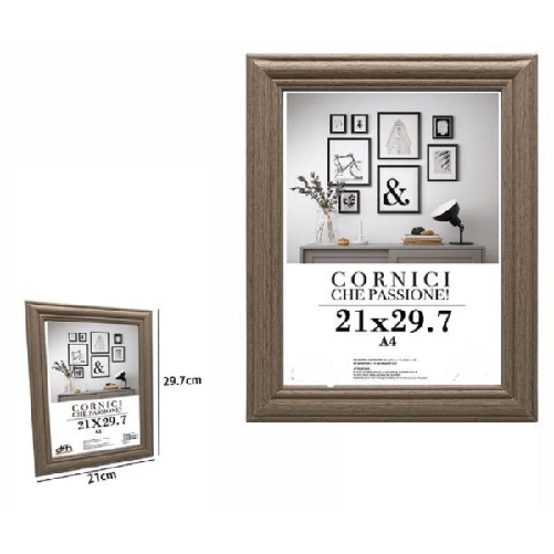 Cornice Per Foto Porta Fotografie Quadri Tele 21 X 29,7 Cm Modello Legno 71646 -