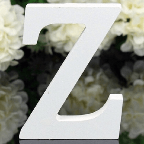 Trade Shop Traesio-lettera Z In Legno Bianco 11cm Decorazione Confettata Matrimoni Promessa Wedding -