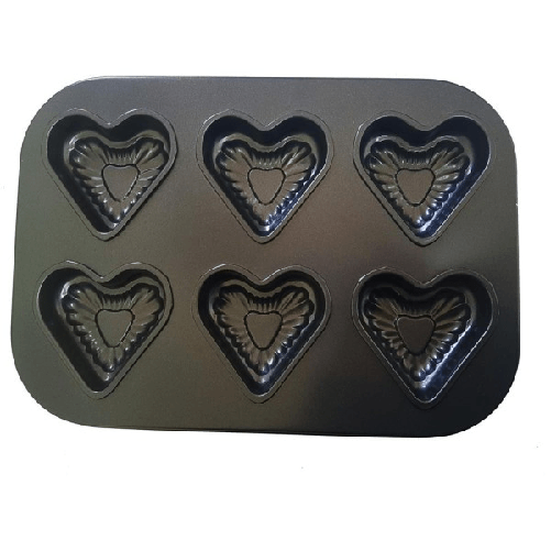 Teglia Da Forno Forma Cuore Muffin Cup Cake Alluminio Vassoio Antiaderente Dolci -