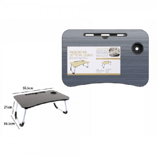 Trade Shop Traesio-vassoio Da Letto Scrivania Pieghevole Tavolino Tavolo Pc Slot Tablet Tazza 71363 -