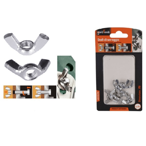 Set 9 Pezzi Dadi Di Serraggio Dado Con Alette Filettatura M8 Fissaggio 93329 -