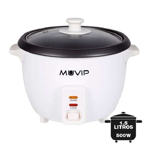 Cuociriso Muvip - CapacitÃ Â 1,5 Litri - Potenza 500W - Sistema di Cottura e Riscaldamento - Contenitore Interno in Allum