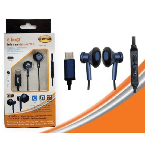 Auricolari Cuffie Stereo In-ear Con Regolazione Volume Microfono Type-c Sm9809 -