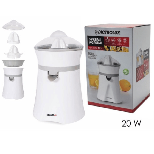 Spremiagrumi 20w Con Sistema A Pressione Automatico 2 Testine Cestello Filtrante -