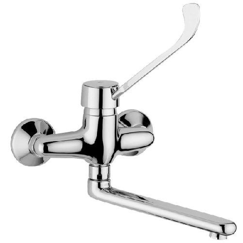 Rubinetto Miscelatore Lavabo Lavello Cucina Comando A Gomito Leva Lunga Clinica -