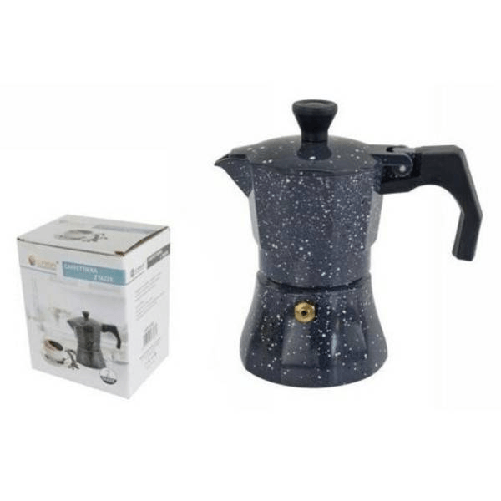 Trade Shop Traesio-caffettiera Moka Macchinetta Caffè Espresso Effetto Pietra Misura 2 Tazze -